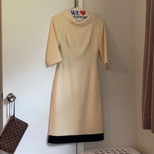Teri Jon 3/4 sleeve off white dress